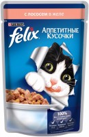 Photos - Cat Food Felix Packaging Adult Fantastic Jelly Salmon 10 pcs 