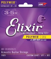Photos - Strings Elixir Acoustic 80/20 Bronze PW Custom Light 11-52 