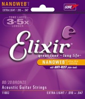 Photos - Strings Elixir Acoustic 80/20 Bronze NW Extra Light 10-47 