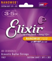Photos - Strings Elixir Acoustic 80/20 Bronze NW Custom Light 11-52 