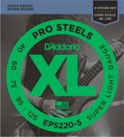 Photos - Strings DAddario XL ProSteels 5-String Bass 40-125 