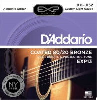 Photos - Strings DAddario EXP Coated 80/20 Bronze 11-52 