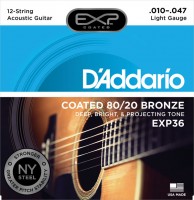 Photos - Strings DAddario EXP Coated 80/20 Bronze 12-String 10-47 