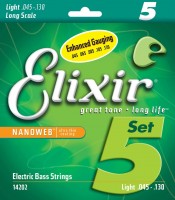 Photos - Strings Elixir Bass 5-String Nanoweb 45-130 