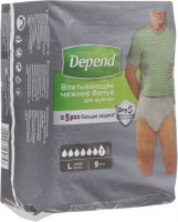 Photos - Nappies Depend Pants Man L / 9 pcs 