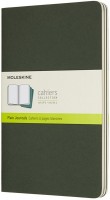 Photos - Notebook Moleskine Set of 3 Plain Cahier Journals Large Green 