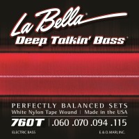 Strings La Bella Deep Talkin' Bass White Nylon Tape 60-115 