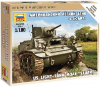 Model Building Kit Zvezda US Light Tank M3A1 Stuart (1:100) 