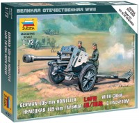 Model Building Kit Zvezda German 105 mm Howitzer LeFH with Crew (1:72) 