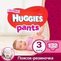 Photos - Nappies Huggies Pants Girl 3 / 132 pcs 