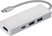 Card Reader / USB Hub Hama USB-3.1 Type-C Hub 1:3 Aluminium 