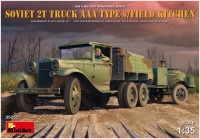 Model Building Kit MiniArt Soviet 2 Ton Truck AAA Type w/Field Kitchen (1:35) 