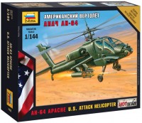 Model Building Kit Zvezda AH-64 Apache U.S. Attack Helicopter (1:144) 