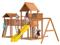 Photos - Playground Jungle Gym Palace + Bridge Link+ Cottage + Swing + Rock 