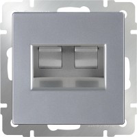 Photos - Socket Werkel WL06-RJ45+RJ45 silver