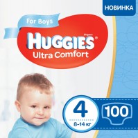 Photos - Nappies Huggies Ultra Comfort Boy 4 / 100 pcs 