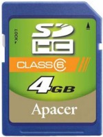 Photos - Memory Card Apacer SDHC Class 6 4 GB