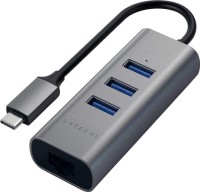 Card Reader / USB Hub Satechi Type-C 2-in-1 Aluminum 3 Port Hub with Ethernet 