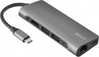 Photos - Card Reader / USB Hub Trust Dalyx Aluminium 7-in-1 USB-C Multi-port Adapter 