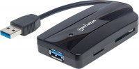 Photos - Card Reader / USB Hub MANHATTAN SuperSpeed USB 3.0 Hub and Card Reader 