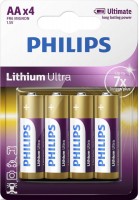 Photos - Battery Philips Ultra Lithium 4xAA 