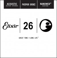 Strings Elixir Acoustic Nanoweb Phosphor Bronze Single 26 