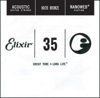 Photos - Strings Elixir Acoustic Nanoweb 80/20 Bronze Single 35 