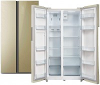 Photos - Fridge Biryusa SBS587 GG beige