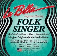 Strings La Bella Folksinger Silver Nylon 840 