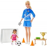 Doll Barbie Soccer Coach Playset GLM47 