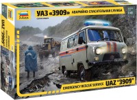 Model Building Kit Zvezda Emergency Rescue Service UAZ 3909 (1:43) 