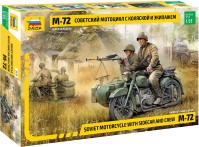 Model Building Kit Zvezda Soviet Motorcycle M-72 and Sidecar and Crew (1:35) 