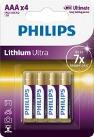 Photos - Battery Philips Lithium Ultra  4xAAA