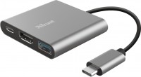 Photos - Card Reader / USB Hub Trust Dalyx 3-in-1 Multiport USB-C Adapter 