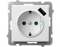 Photos - Socket Ospel GP-1RSPUSB/m/00 white