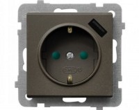 Photos - Socket Ospel GP-1RSPUSB/m/40 brown