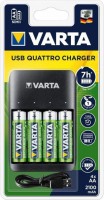 Photos - Battery Charger Varta Value USB Quattro Charger + 4xAA 2100 mAh 