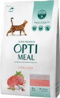 Photos - Cat Food Optimeal Adult Sterilised with Beef  4 kg