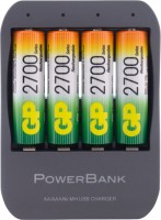 Photos - Battery Charger GP HSPBA-2CR4 + 4xAA 2700 mAh + Adapter 