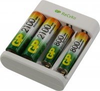 Photos - Battery Charger GP E411 + 2xAA 2100 mAh + 2xAAA 800 mAh 