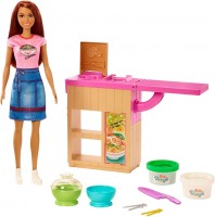 Doll Barbie Noodle Bar Playset with Brunette GHK44 