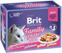 Photos - Cat Food Brit Premium Pouch Family Plate Jelly 12 pcs 