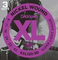 Strings DAddario XL Nickel Wound 9-42 (3-Pack) 
