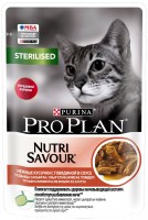 Photos - Cat Food Pro Plan Nutri Savour Sterilised Beef in Gravy 