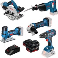 Photos - Power Tool Combo Kit Bosch GSR 18V-28 + GWS 18-125 V-LI + GSA 18 V-LI + GKS 18V-LI + GST 18V-LIS Professional 0615990K6N 