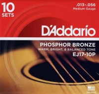 Photos - Strings DAddario Phosphor Bronze 13-56 (10-Pack) 