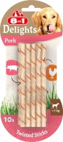 Photos - Dog Food 8in1 Delights Pork Twisted Sticks 10 10