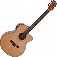 Acoustic Guitar Gear4music Deluxe Single Cutaway Electro Acoustic Guitar Mahogany 