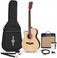 Acoustic Guitar Gear4music Single Cutaway Left Handed Electro Acoustic Guitar Amp Pack 