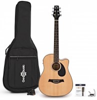 Acoustic Guitar Gear4music 3/4 Electro Acoustic Cutaway Travel Guitar Pack 